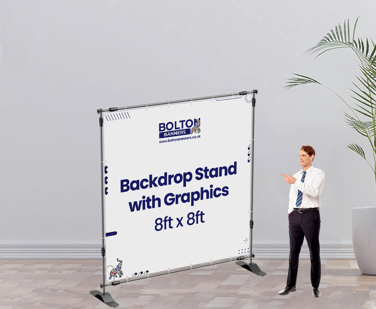 Backdrop Stand With Graphics (8ft x 8ft)