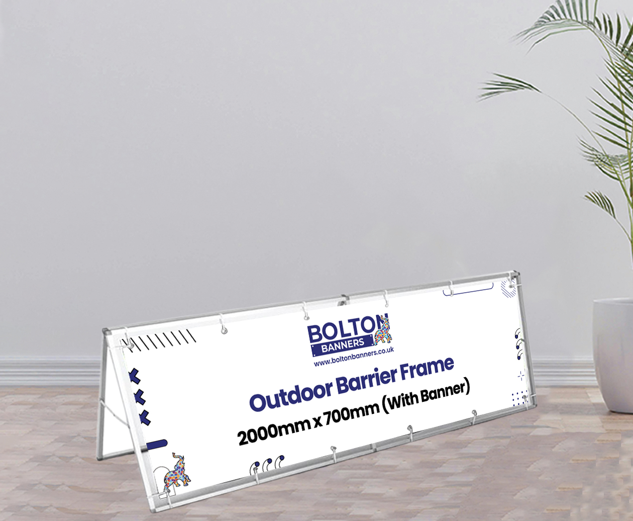 Outdoor Barrier Frame 2000mm x 1000mm (With Banner)