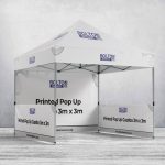 Printed Pop Up Gazebo 3m x 3m (with Wheeled Case & Pegs)
